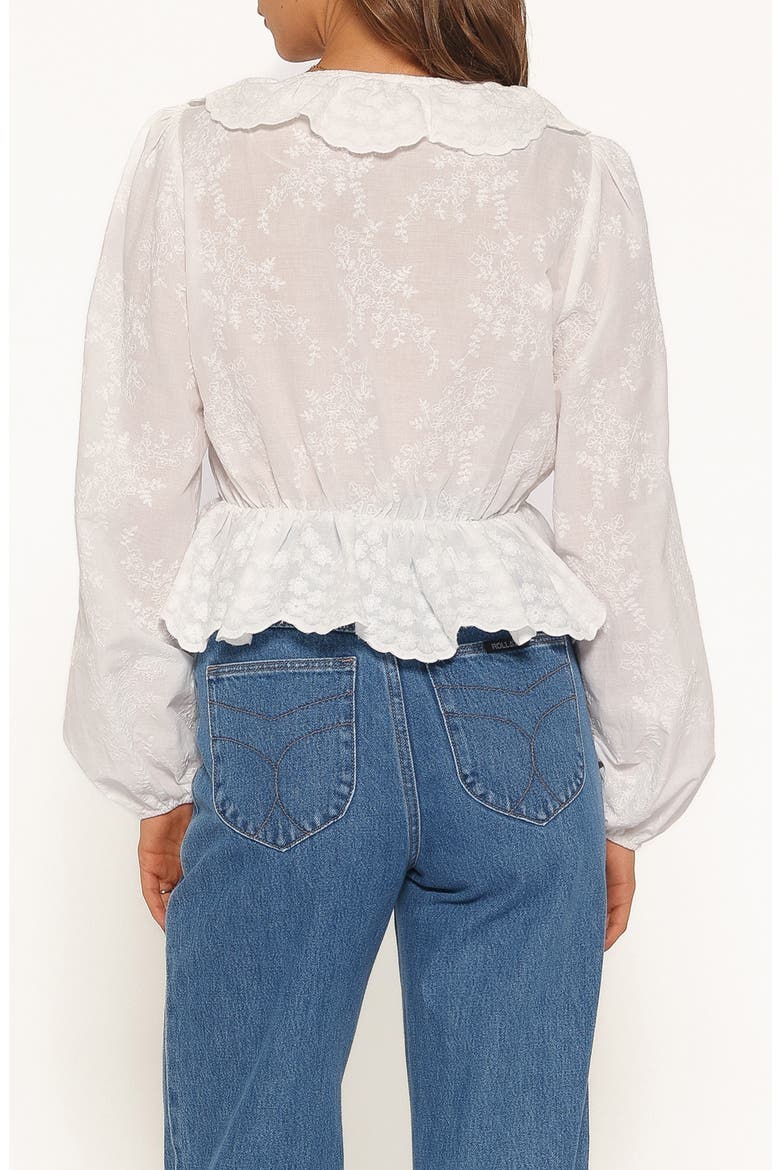 Issy Eyelet Ruffle Peplum Top, Alternate, color, WHITE