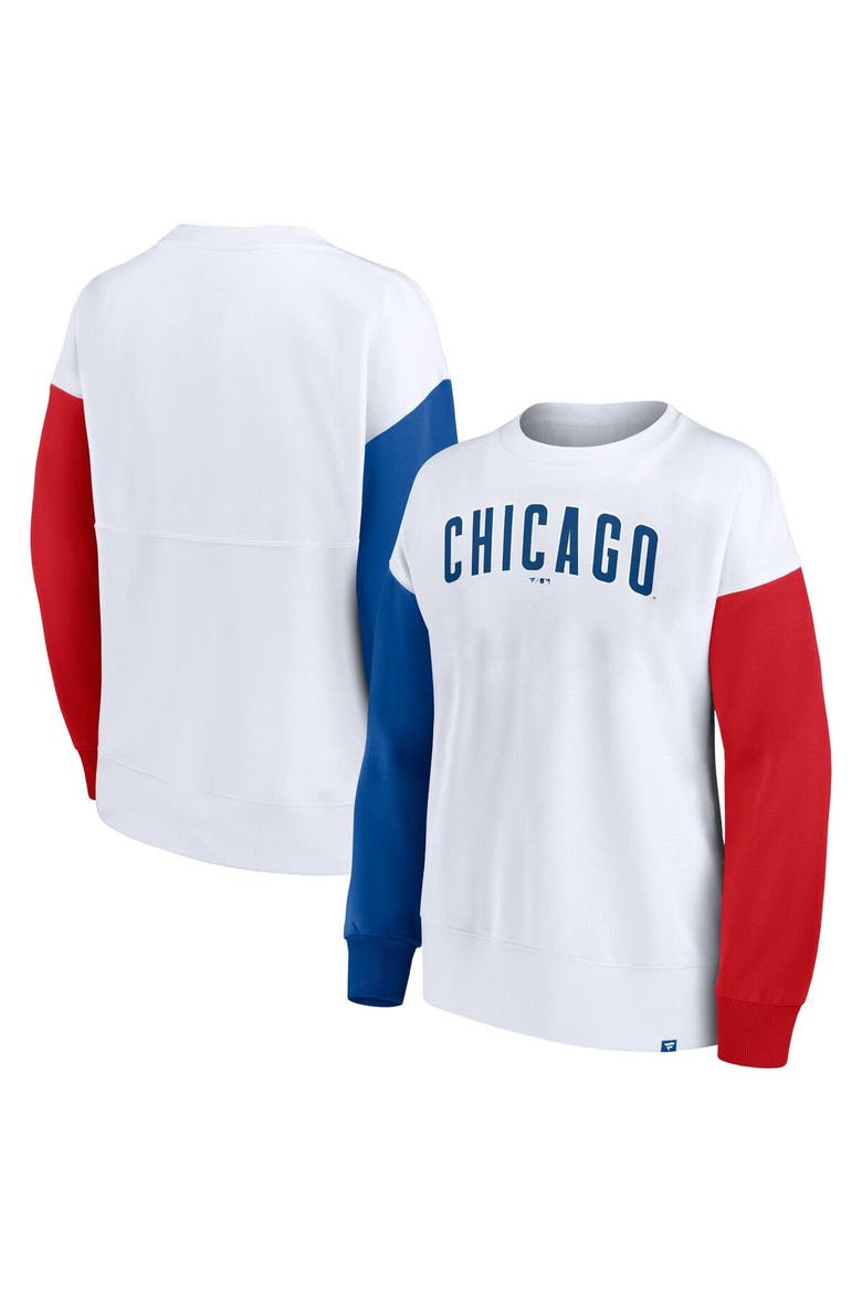 Women's Fanatics Branded White Chicago Cubs Series Pullover Sweatshirt, Main, color, White