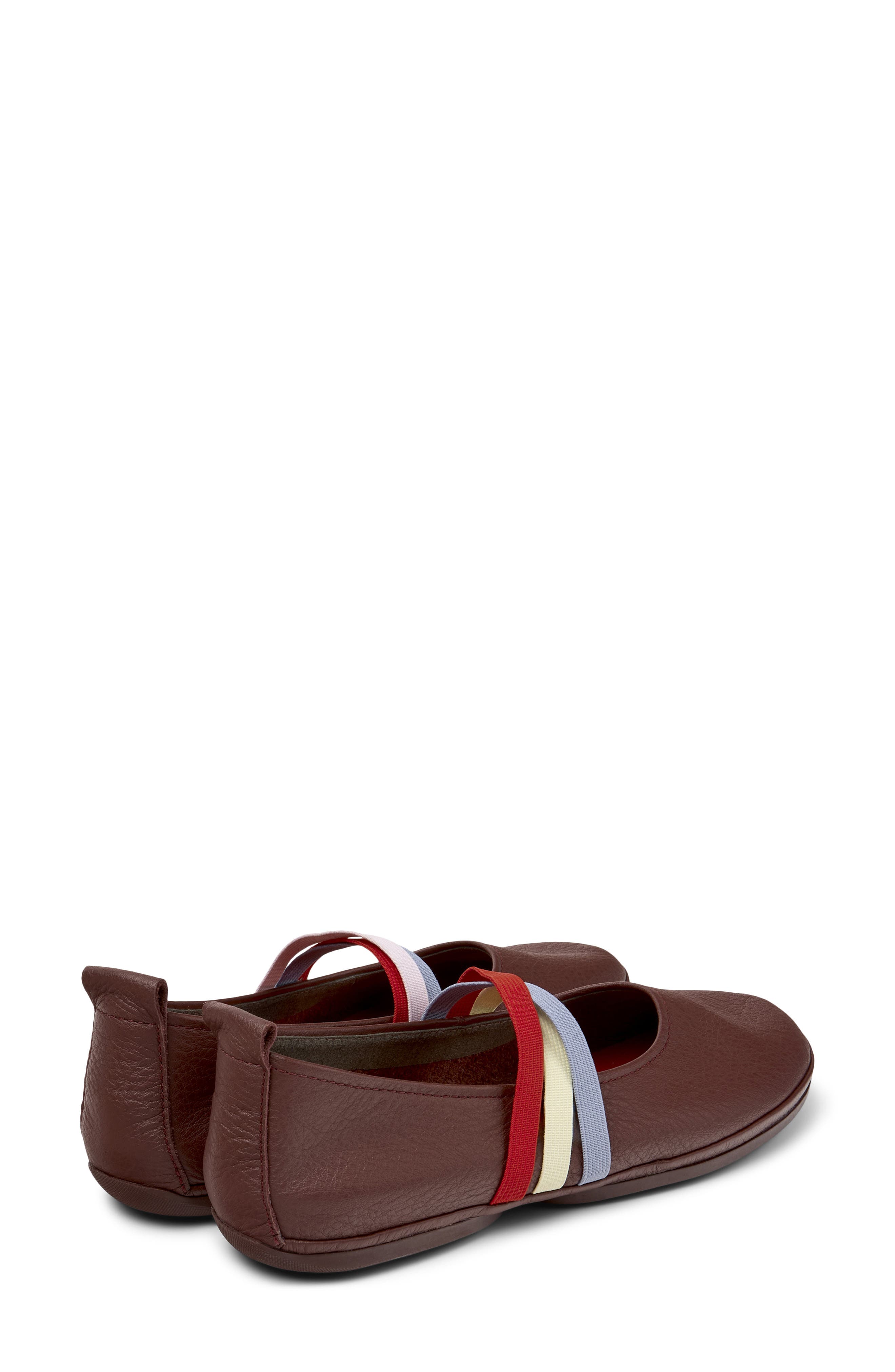 Right Nina Twins Mismatch Ballerina Flat, Alternate, color, BURGUNDY