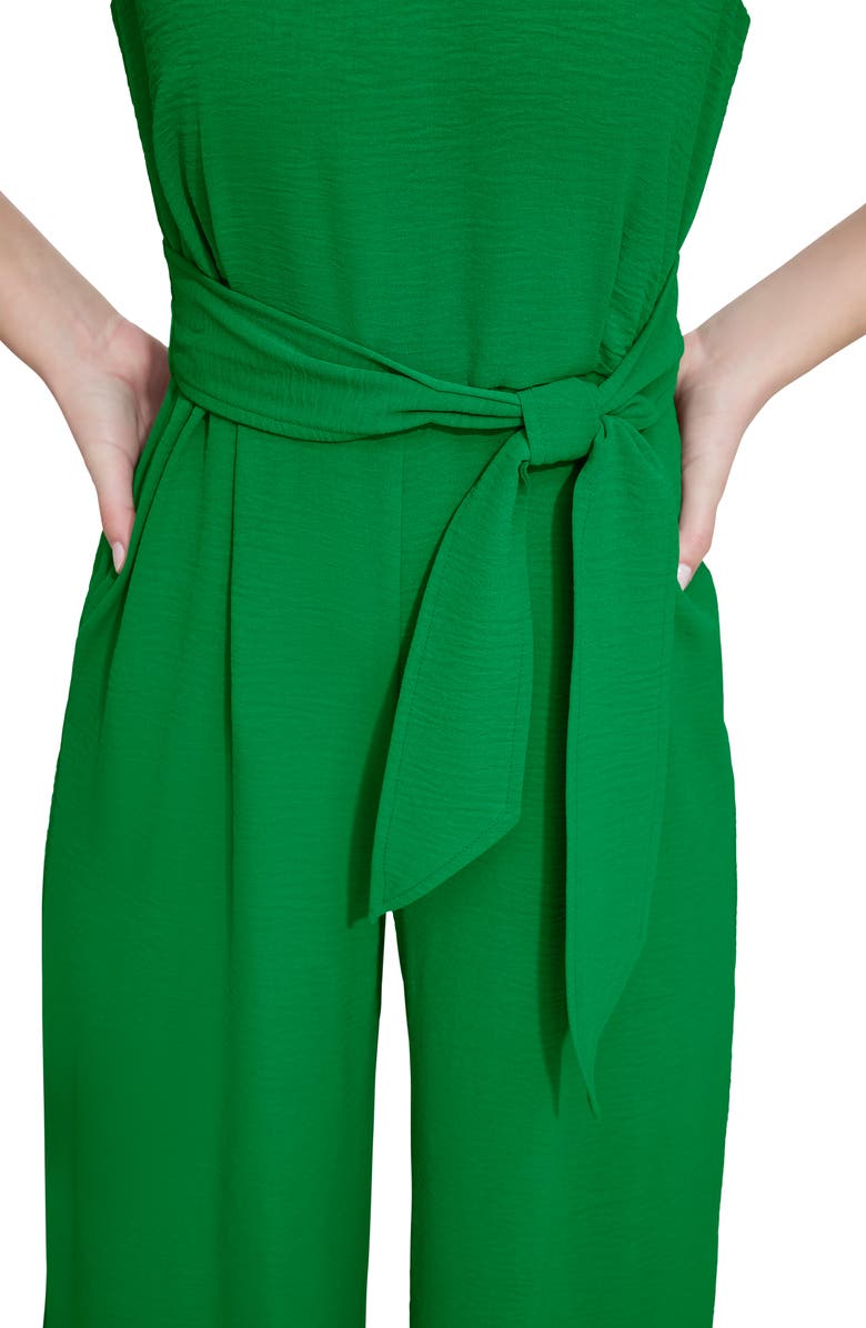Calvin Klein V-Neck Sleeveless Crop Wide Leg Jumpsuit, Alternate, color,