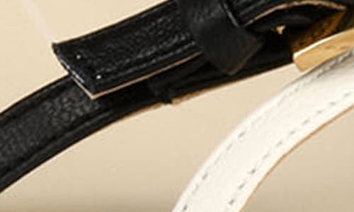 Dolce Vita Bamby Ankle Strap Sandal In White/black Leather