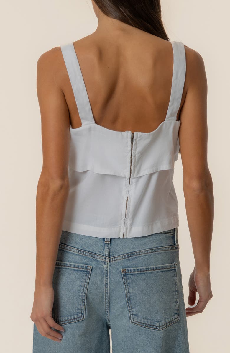KUT from the Kloth Melanie Crop Linen & Cotton Blend Tank, Alternate, color, White