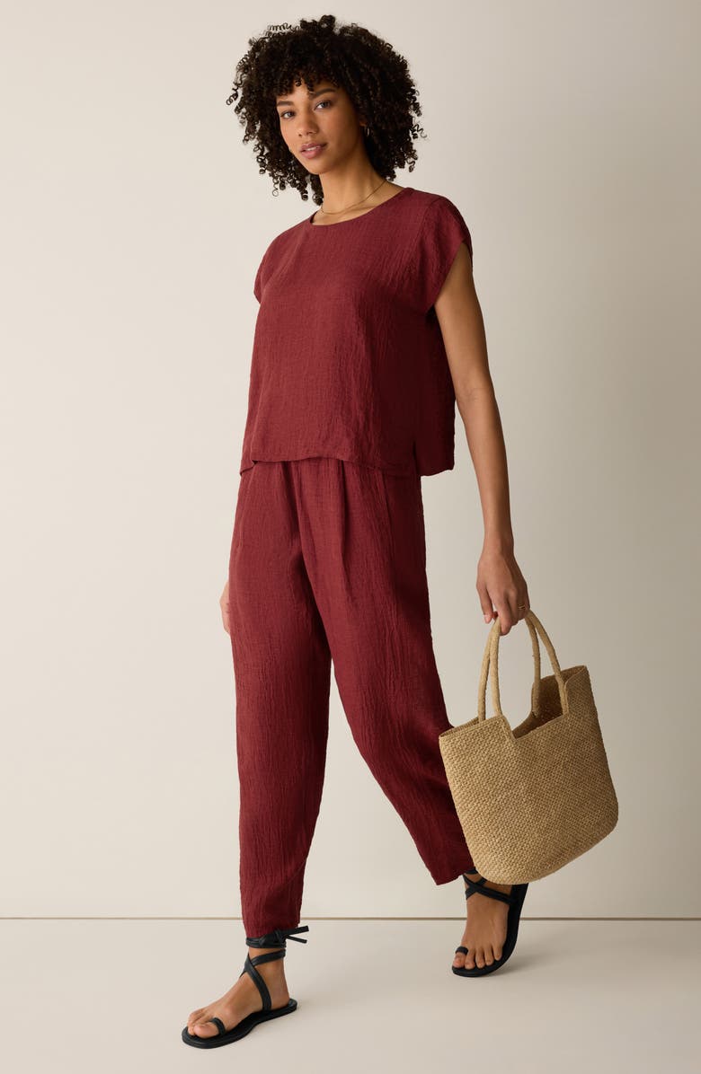 Eileen Fisher Organic Linen Square Top, Alternate, color, Sun Dried Tomato
