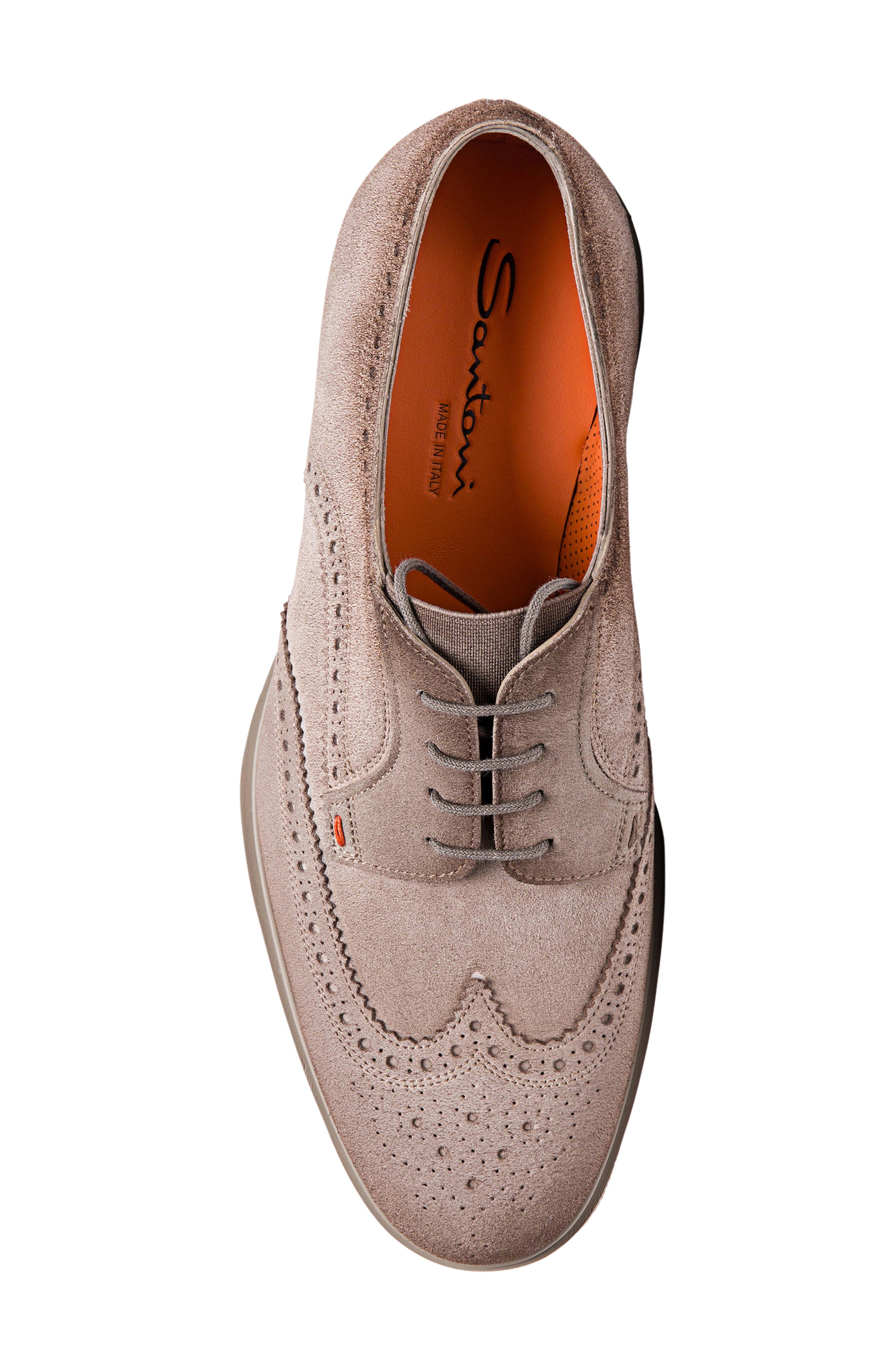 Santoni Easy Wingtip Brogue Derby, Alternate, color, Brown