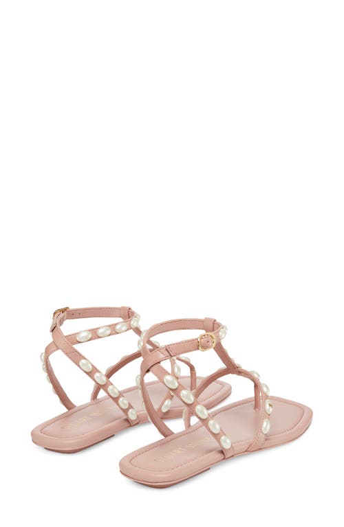 Stuart Weitzman Sandalen Aus Leder Mit Kunstperlen In Clay