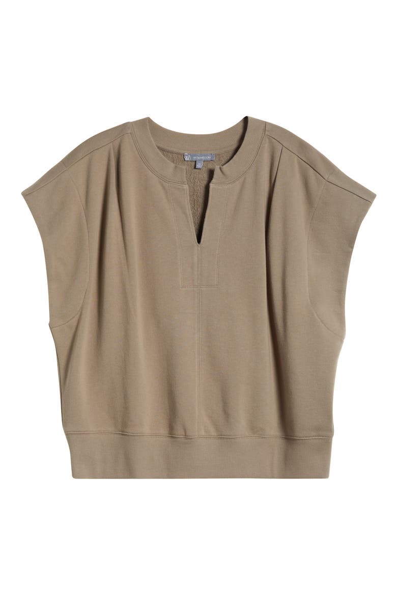 Extended Shoulder Notch Neck Top, Alternate, color, POND GREEN