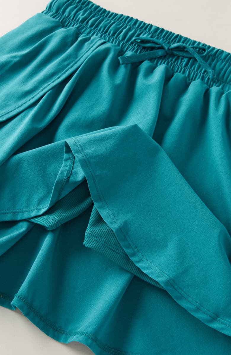 Zella Girl Kids' Fly Away High Waist Skort, Alternate, color, Teal Bayou