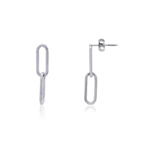 Double Paperclip Link Drop Earrings