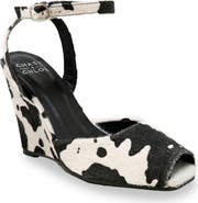 CHASE AND CHLOE Peep Toe Wedge Sandal