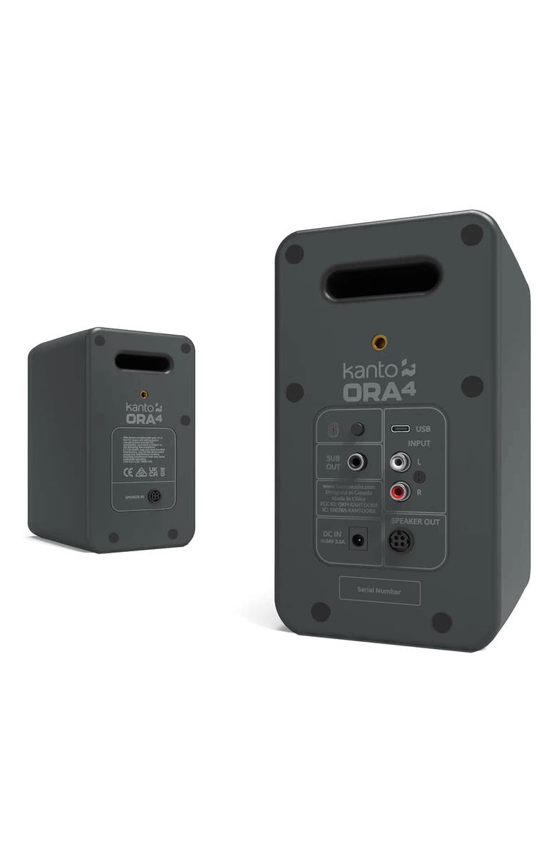 Kanto ORA4 Powered Bluetooth Desktop Speakers - Pair, Alternate, color, Gray