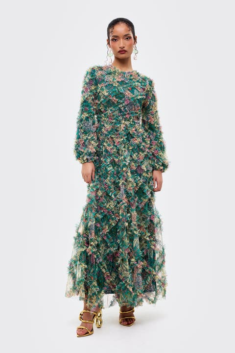 Floral Ruffle Maxi Dress