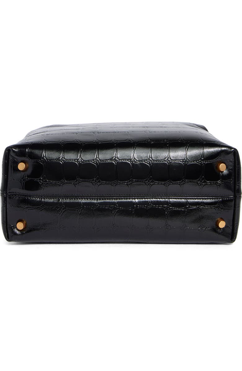 Kurt Geiger London Kensington Croc Embossed Leather Tote Bag, Alternate, color, Black