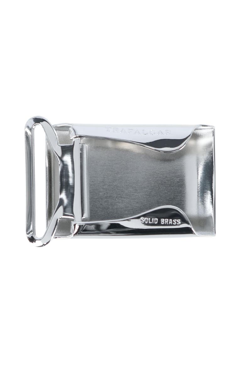 25mm Engine Turned Engraved Compression Belt Buckle w Small Loop, Alternate, color, Silver