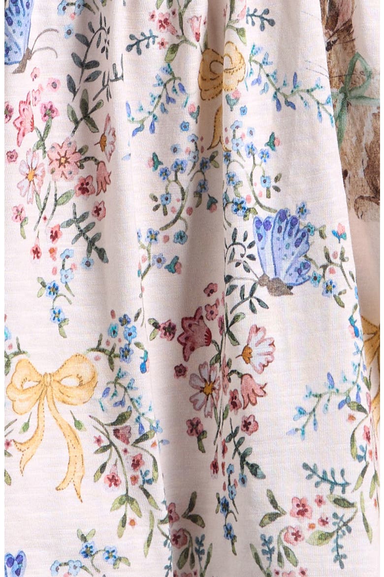 Kids' Floral Long Sleeve Cotton Dress, Alternate, color, CREAM