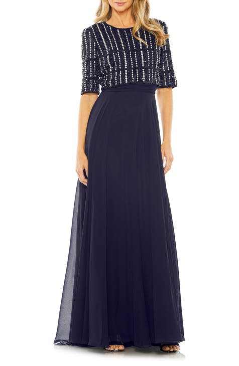 dark blue graduation dress A-Line Sweetheart Neck Tulle Long Prom Dress, Dark Blue Long Size:54