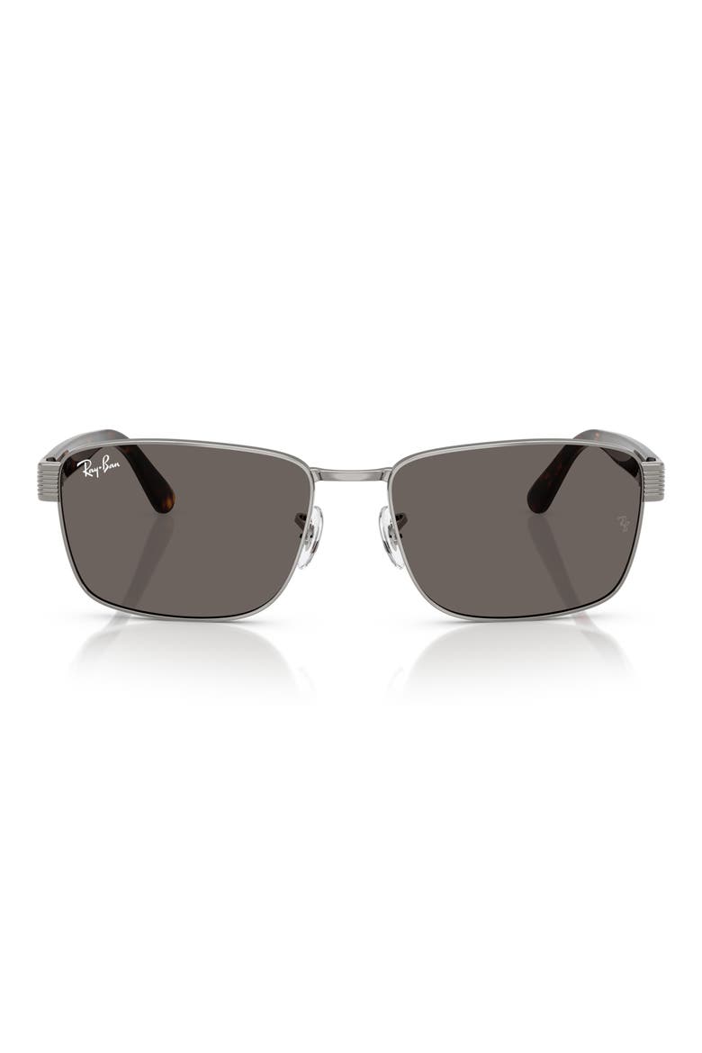 59mm Square Sunglasses, Main, color, GUNMETAL