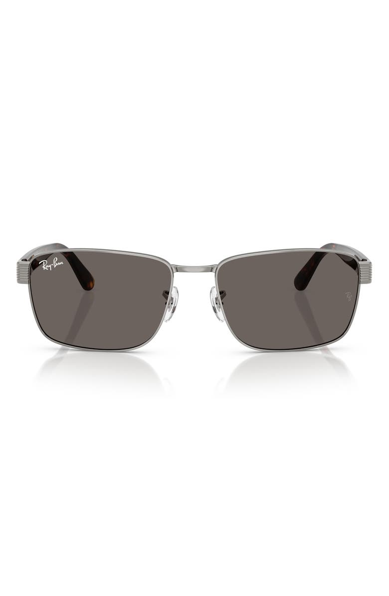 Ray-Ban 59mm Square Sunglasses, Main, color, Gunmetal