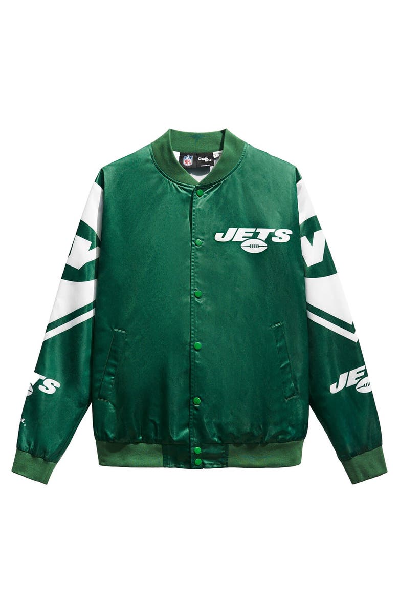Chalk Line Men's Green New York Jets Fanimation Satin Full-Snap Jacket, Alternate, color, 