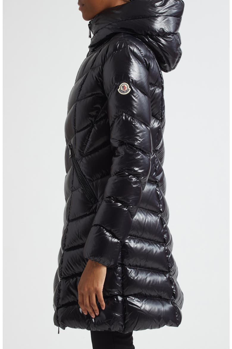 Marus Quilted 750 Fill Power Down Hooded Puffer Coat, Alternate, color, BLACK