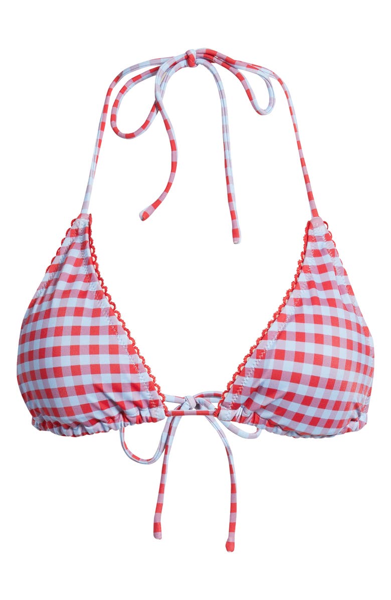 Damson Madder Triangle Bikini Top, Main, color, Blue/ Red