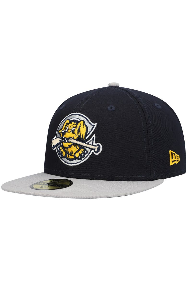 Men's New Era Navy Charleston RiverDogs Authentic Collection Road 59FIFTY Fitted Hat, Alternate, color, Navy