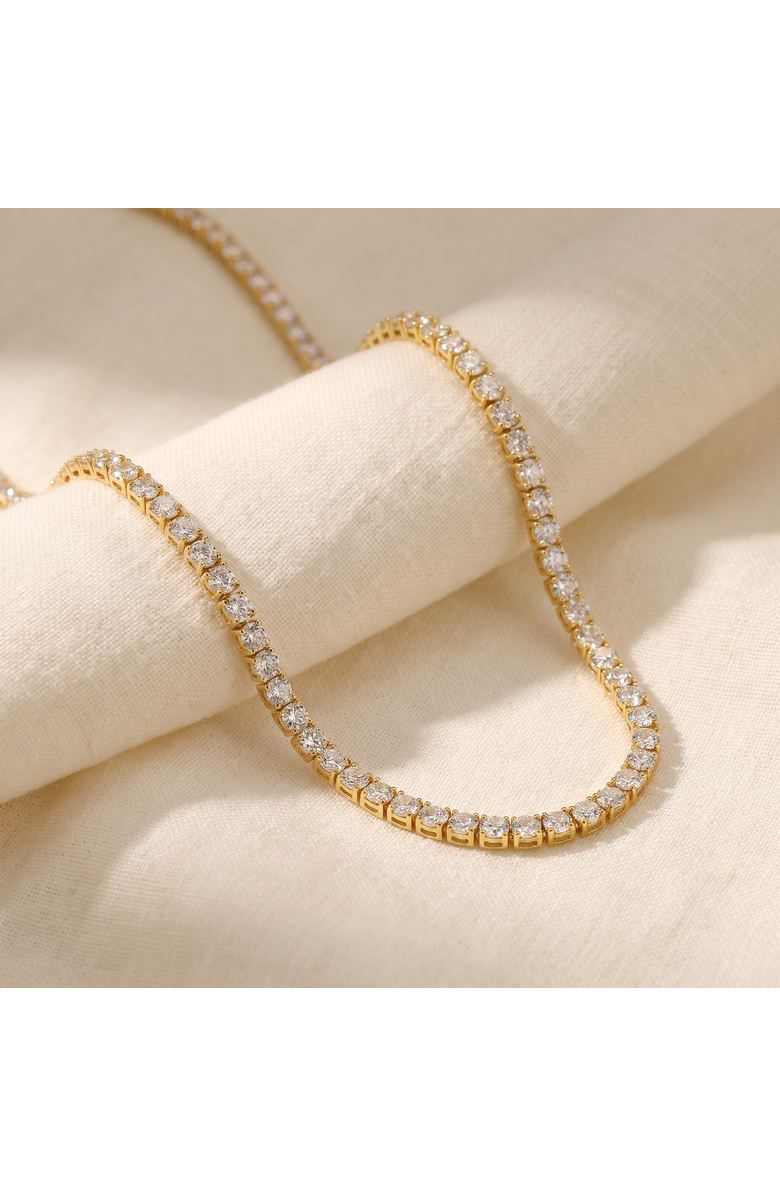 Bliss Diamond 29 Ct Diamond Tennis Necklace 14K Gold 16" Lab Grown, Alternate, color, 14K Yellow Gold