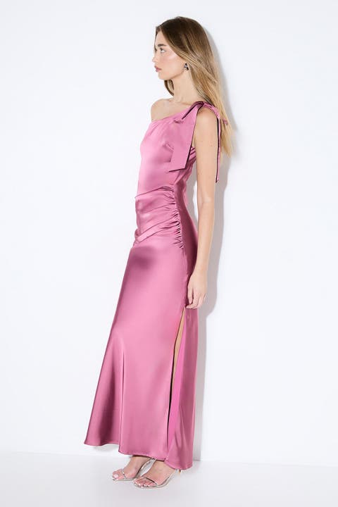 Asymmetric Shoulder Bridesmaid Dress