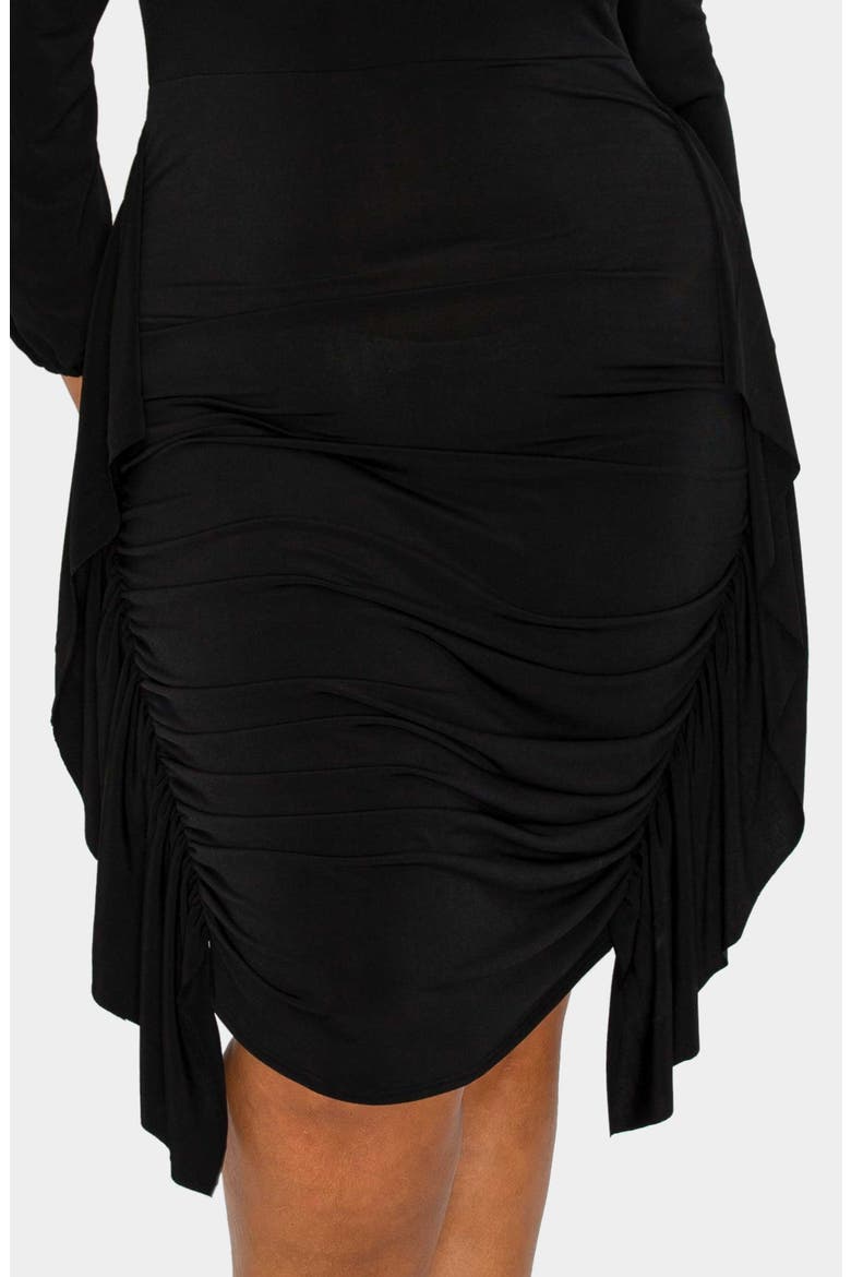 Nova Ruched Bodycon Dress, Alternate, color, BLACK