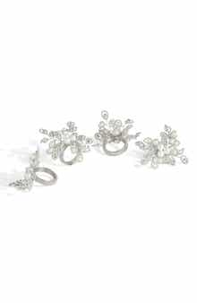 Tiramisu Arctic Halo Set of 4 Faux Pearl Napkin Rings