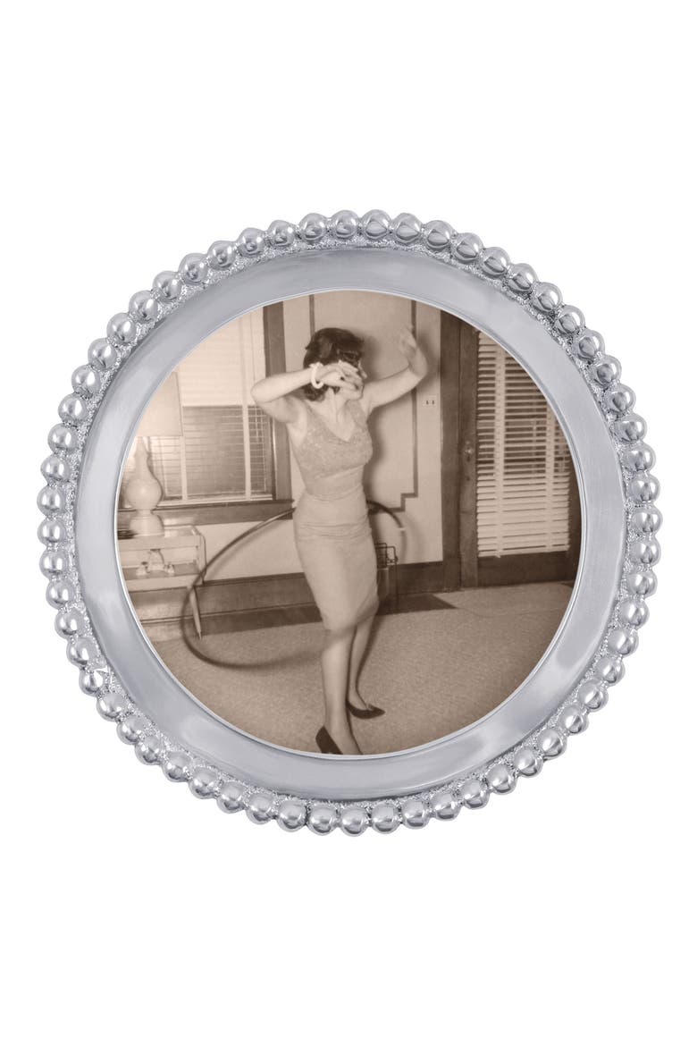 Bead Round Picture Frame, Main, color, NO COLOR