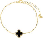 BY ADINA EDEN Pave Outlined Four Leaf Clover Bracelet