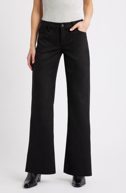 Faux Suede Comfort Flare Pants