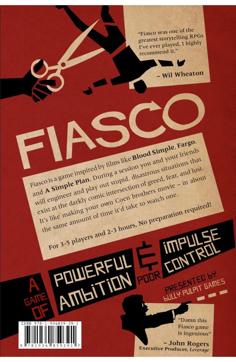 Bully Pulpit Games Fiasco Role Playing Game, Alternate, color, Multicolored