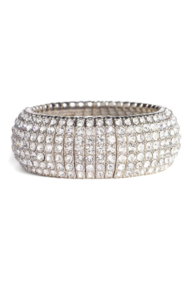 Crystal Stretch Bracelet, Main, color, SILVER