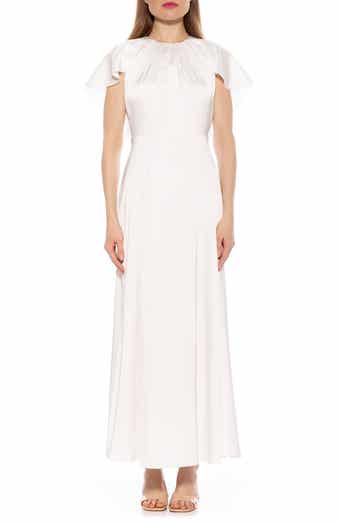 Alexia Admor Danica Capelet Sleeve Satin Maxi Dress