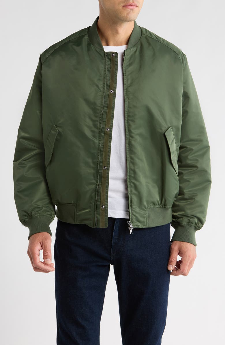Percival Nylon Bomber Jacket, Main, color, Forest