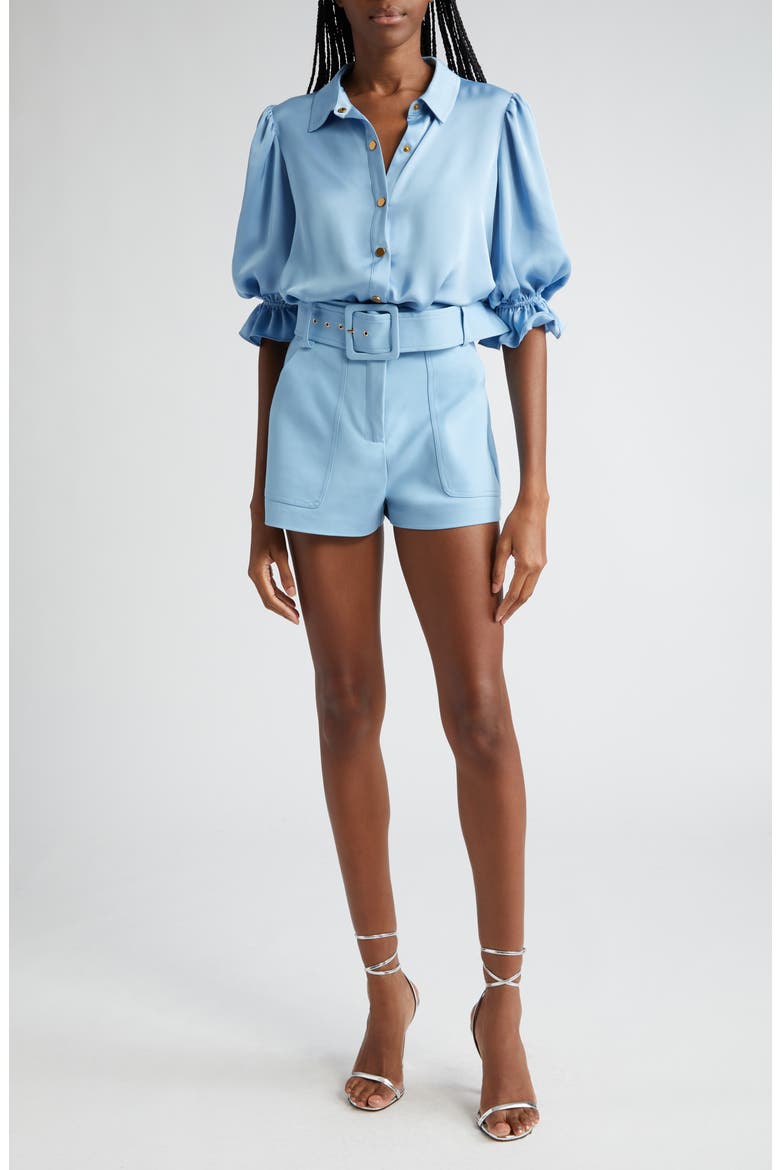 Dina Matte Satin Bodysuit, Alternate, color, BLUE QUARTZ