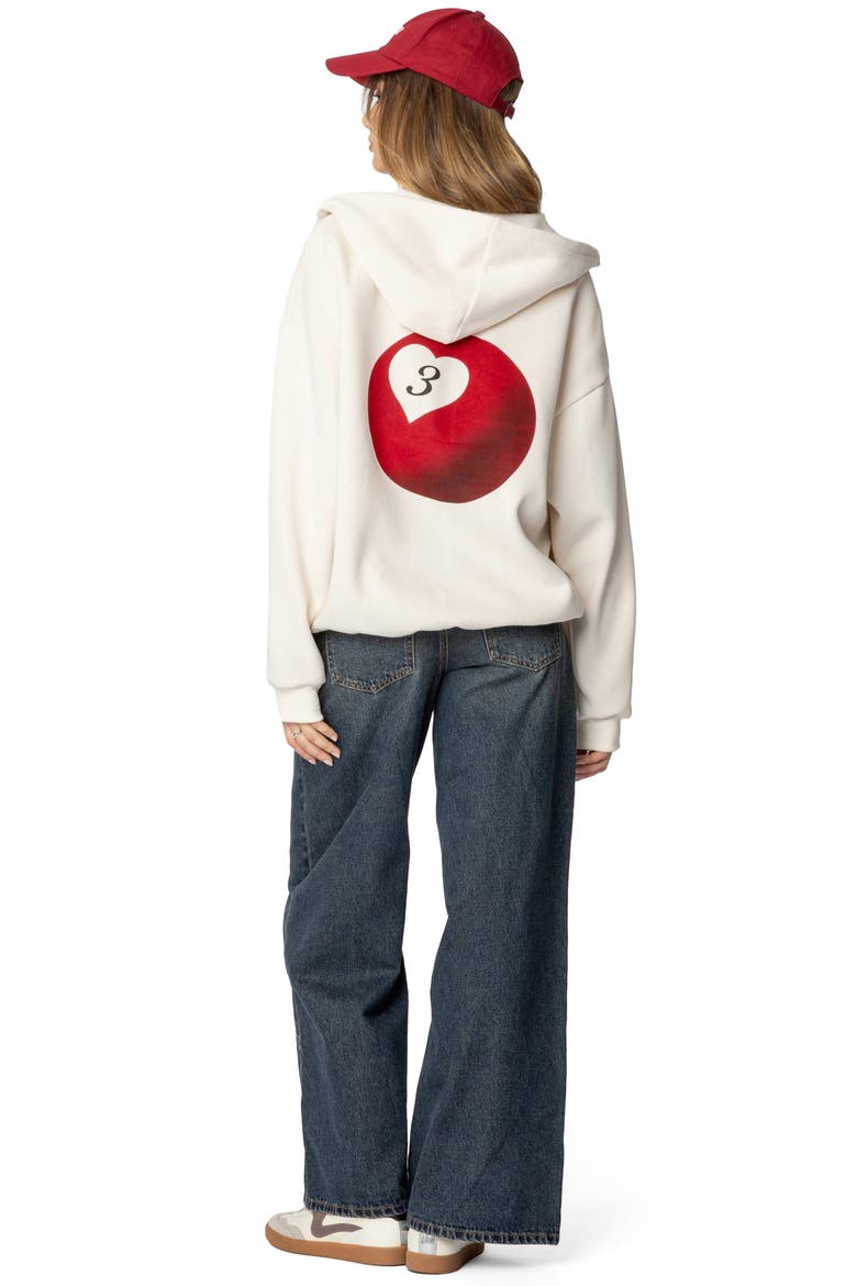Magic 3 Oversize Graphic Zip Hoodie, Alternate, color, CREAM