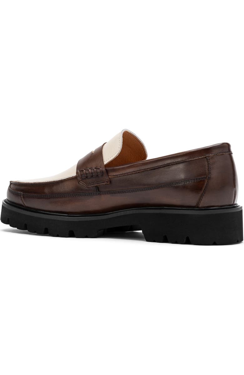 MARC NOLAN Adler Lug Sole Loafer, Alternate, color, Brown/ White