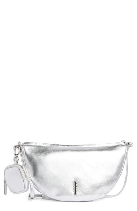 Liz Crescent Leather Crossbody Bag