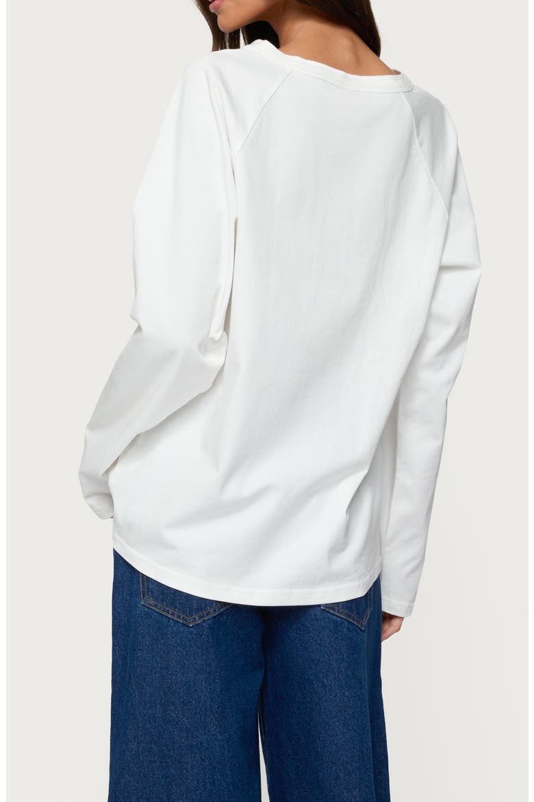 Cyrus Oversize Cotton Henley, Alternate, color, WHITE