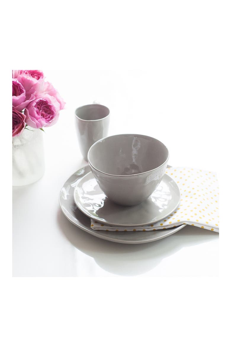 Zestt Sculptured Porcelain Cereal Bowls, Alternate, color, GREY