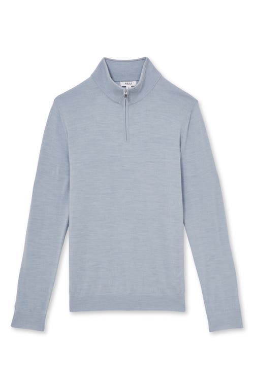Reiss Blackhall Merino Wool Quarter Zip Pullover In Blue