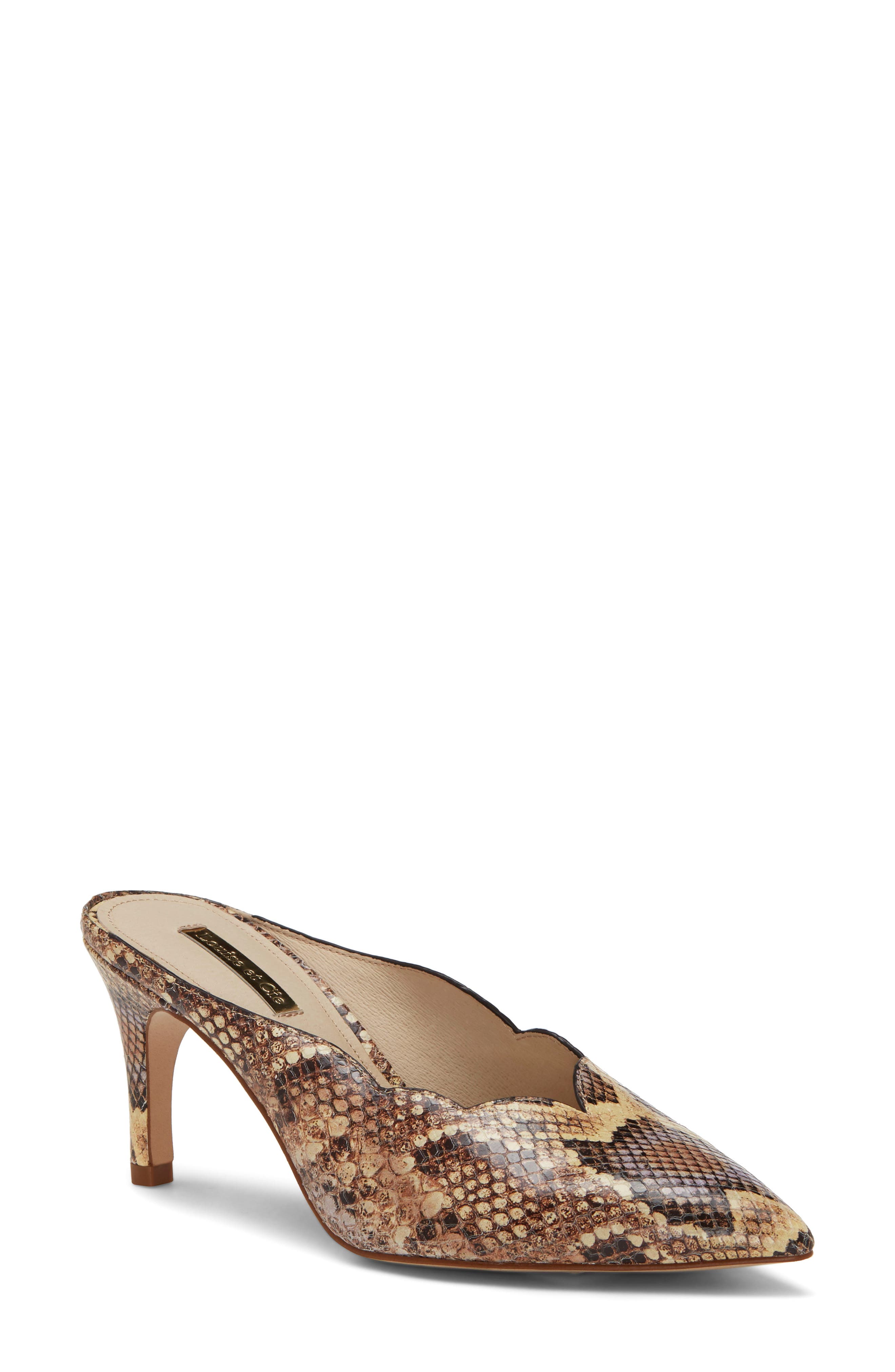 Kirina Scalloped Mule, Main, color, BEIGE MULTI