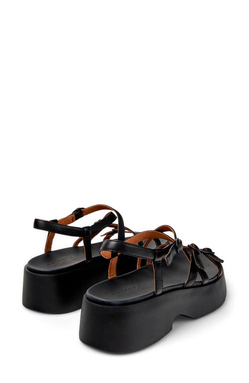 Camper Tasha Ankle Strap Platform Sandal In Black