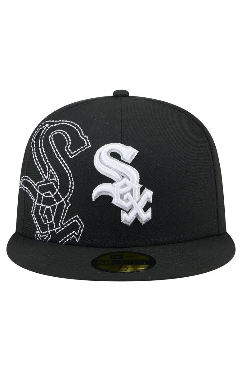 New Era Men's New Era Black Chicago White Sox Yarn Stitch 59FIFTY Fitted Hat, Alternate, color, Black