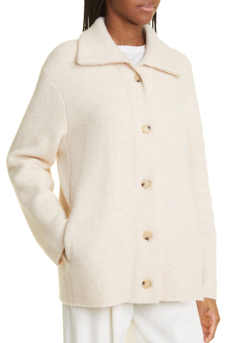Spread Collar Button Cardigan, Alternate, color, HEATHER ENOKI