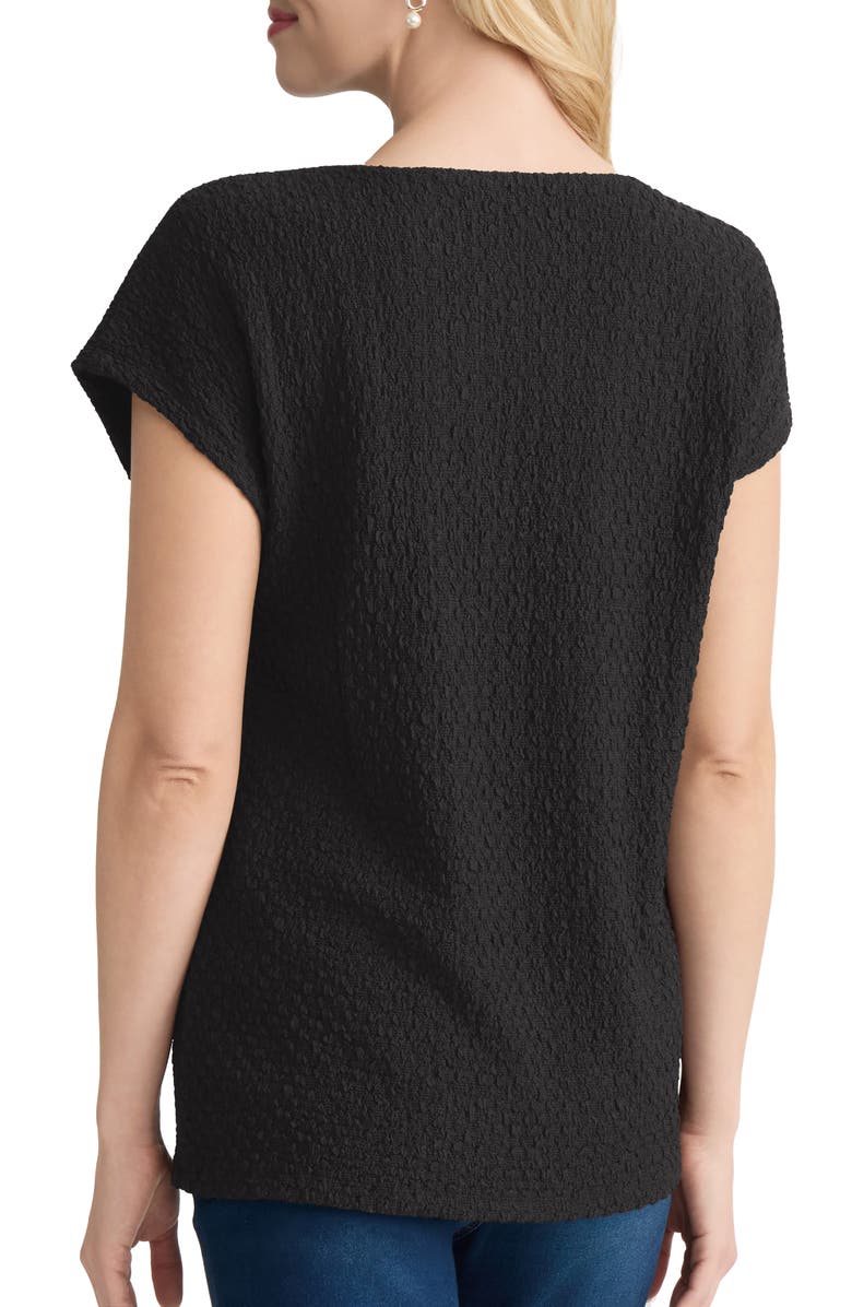 Jones New York Extended Shoulder Textured Top, Alternate, color, Jones Black