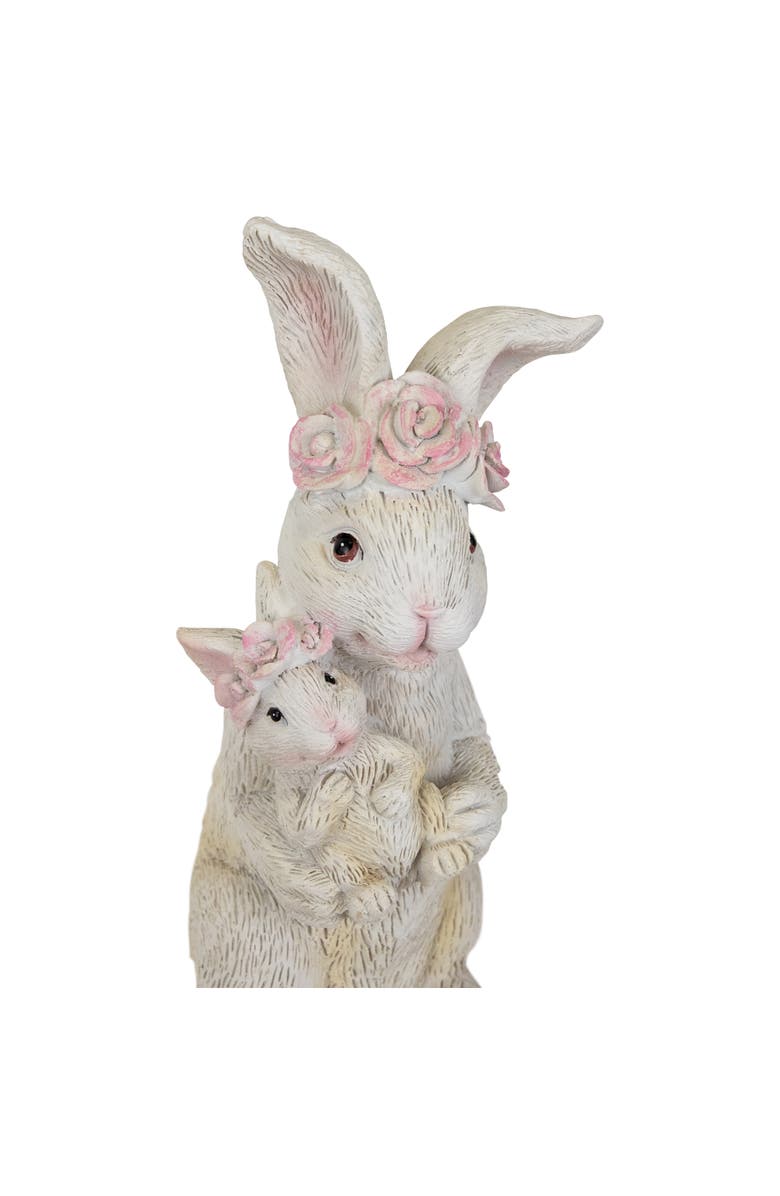 Northlight Mother and Baby Bunny Outdoor Garden Easter Statue - 9.25", Alternate, color, White