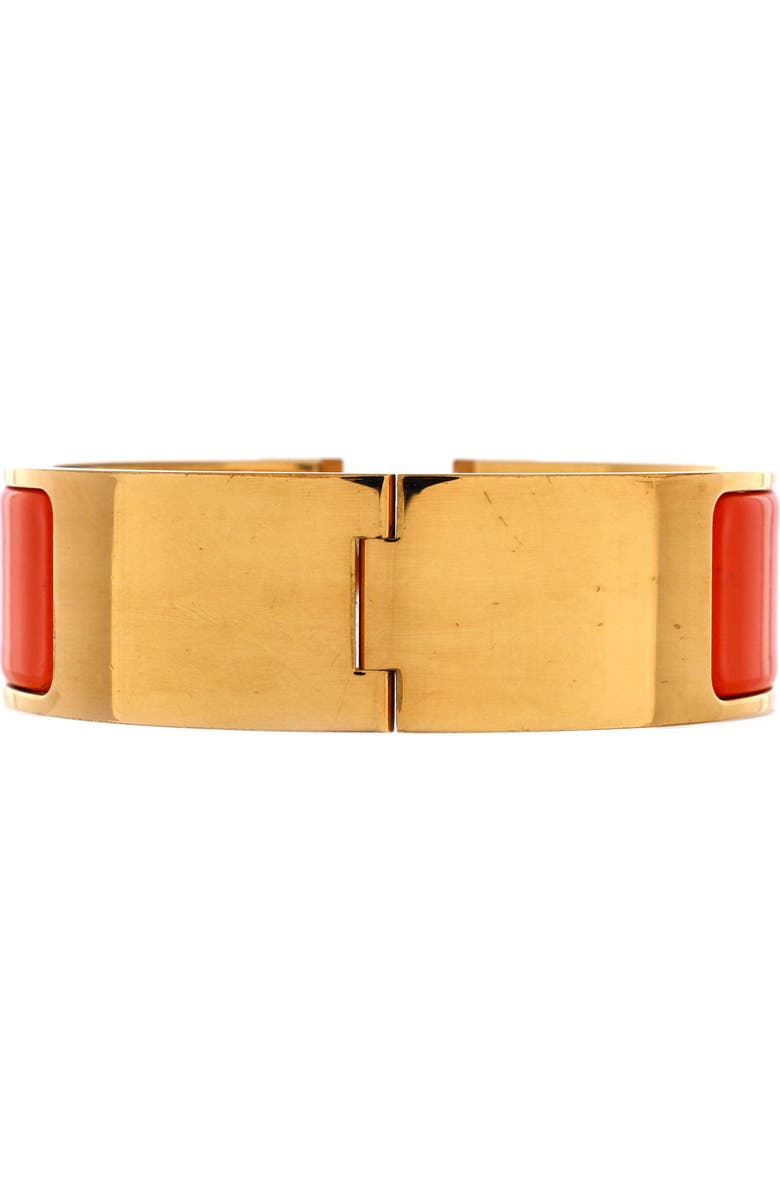 Pre-Owned Hermes Clic Clac H Bracelet Metal and Enamel Wide, Alternate, color, Orange